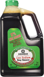 Kikkoman Less Sodium Soy Sauce, 2 Qt Bottle. (Pack of 1)