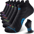Ankle Compression Socks 6 Pairs for Men & Women, Low Cut Running Socks for Sports & Workouts with Ankle Support