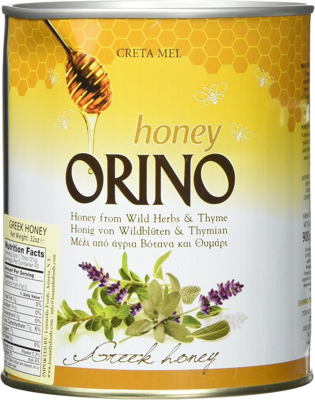 Honey with Thyme, Orino, 900g can