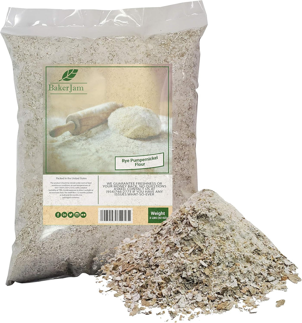 Premium Rye Pumpernickel Flour Rye Flour 2 Pounds Bulk Bag-For Sourdough Starter In Cooler Temperature Room