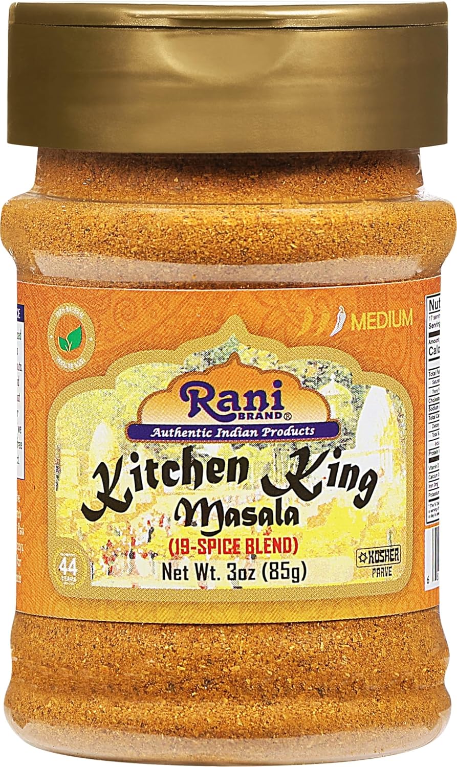 Rani Kitchen King Masala (20-Spice Curry blend) 3oz (85g) PET Jar ~ All Natural | Vegan | No Colors | Gluten Friendly | NON-GMO | Kosher | Indian Origin
