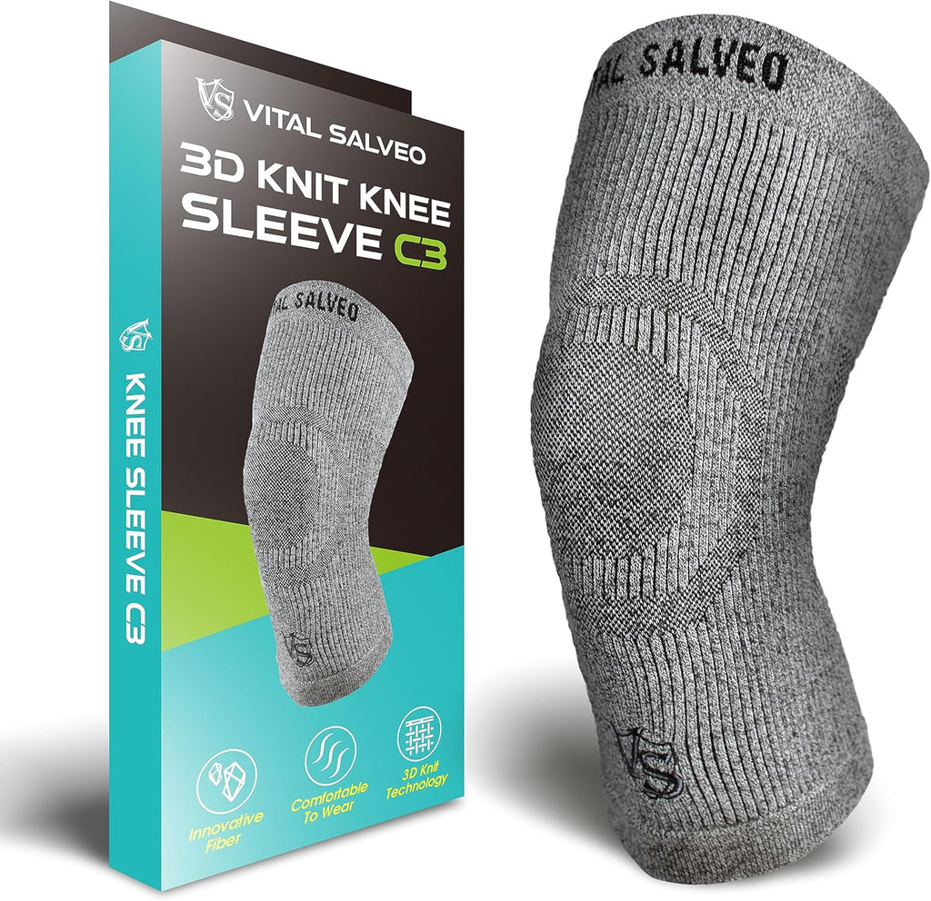 VITAL SALVEO-Compression Recovery Knee Sleeve/brace C3-COMFORT, Pain Relief, Protects Joint - Ideal for Sports and Daily Wear(1PC)/L