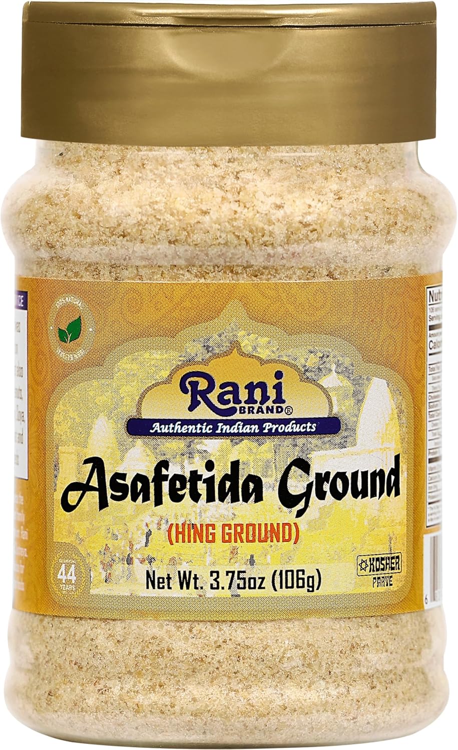 Rani Asafetida (Hing) Ground 3.75oz (106g) PET Jar ~ All Natural | Salt Free | Vegan | Non-GMO | Kosher | Asafoetida Indian Spice | Best for Onion Garlic Substitute