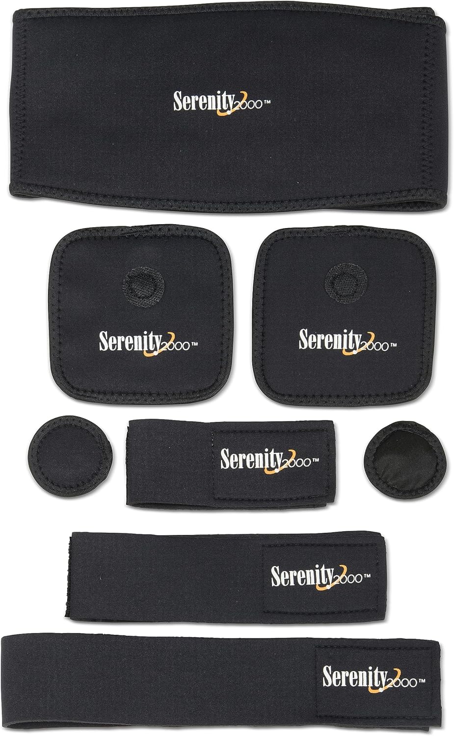 SERENITY2000 Full Body Magnetic Vitality Set for Pain Relief, Reduce Inflammation, Improve Circulation – Eight-Piece Set (Large/XL - waist up to 50")
