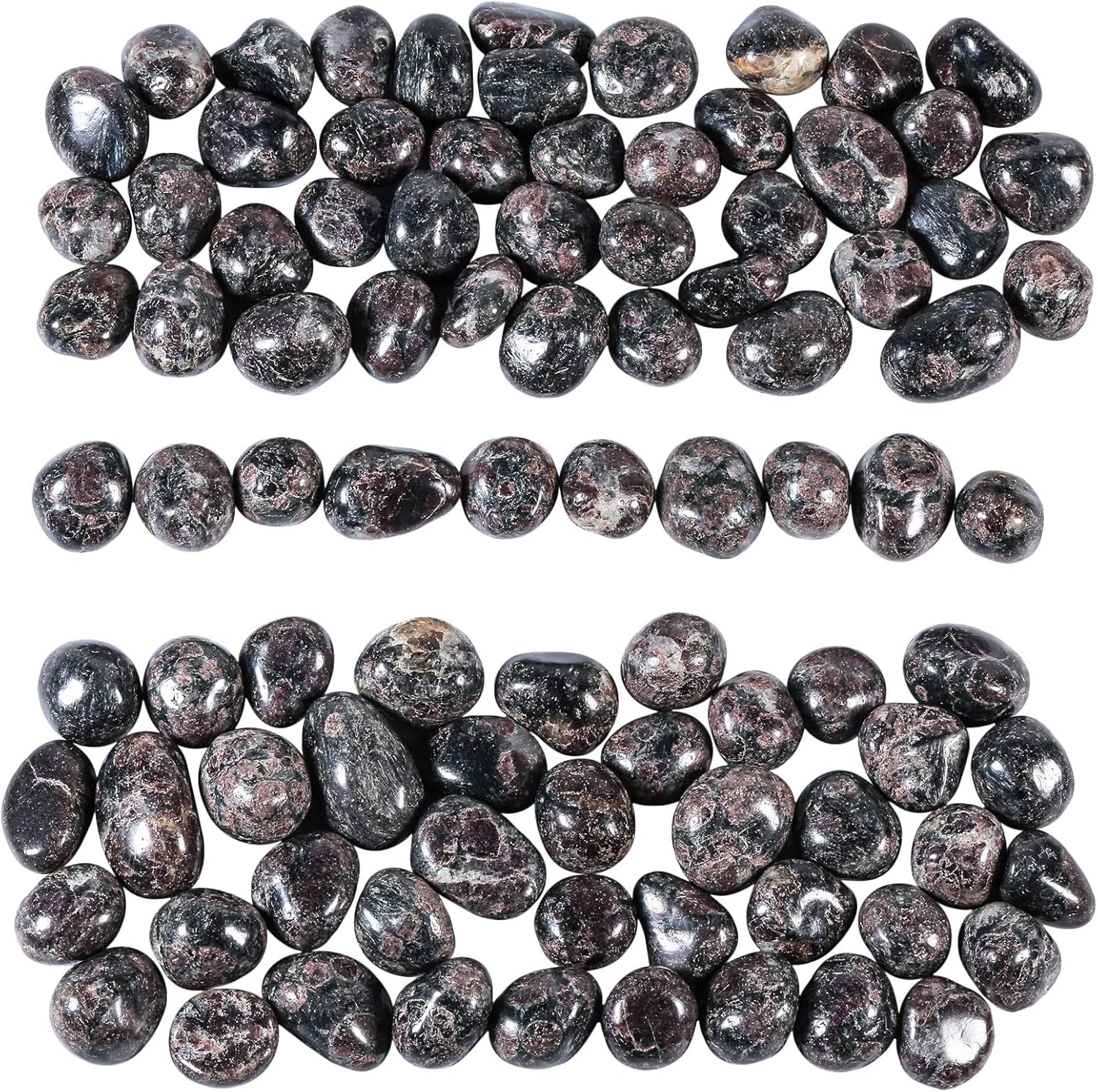 Nupuyai 1lb(About 460g) Polished Tumbled Stones Irregular Crystals for Healling/Energy/Wicca Smooth Cherry Blossom Pomegranate Stones for Home/Gardden Decor 0.39"-1.18"
