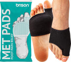 Brison Metatarsal Pads Ball of Foot Cushion for Men and Women - Gel Foot Cushions for Pain Relief Morton’s Neuroma Metatarsalgia Sesamoiditis Calluses - 1 Pair Black XL