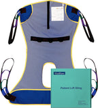 Full Body Mesh Patient Lift Sling with Commode Opening for Toileting and Shower - Breathable Quick-Dry Transfer Sling for Hoyer Lifts - 600 lb Capacity - FSA HSA Eligible (Medium)