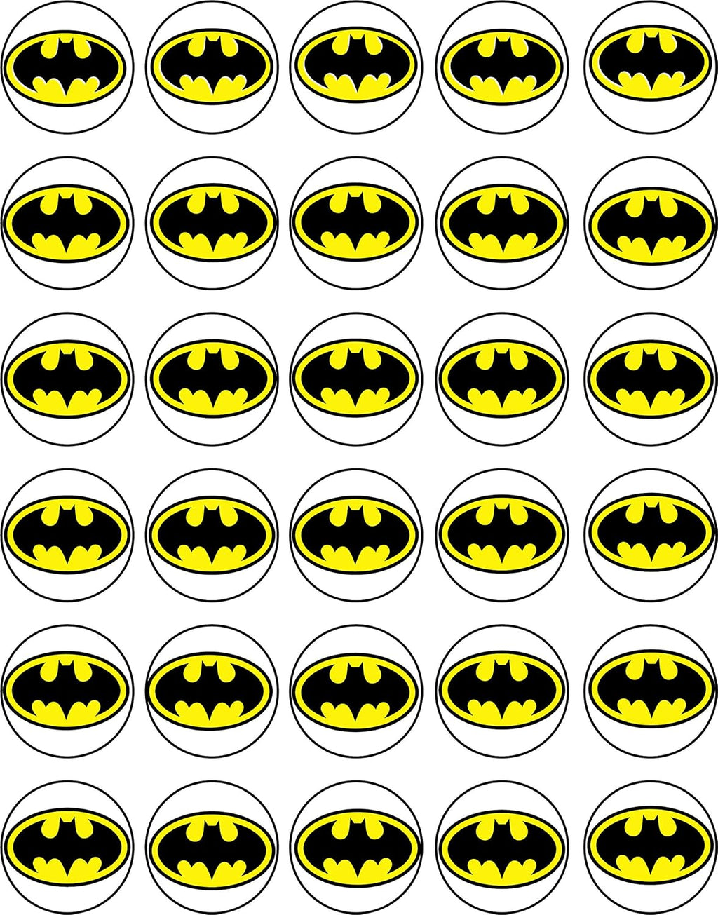 30 x Edible Cupcake Toppers - Bat M Themed Collection of Edible Cake Decorations