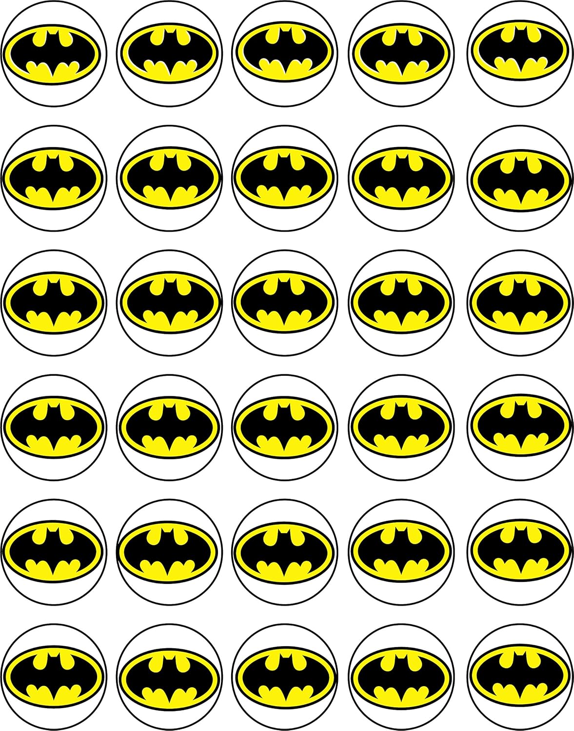 30 x Edible Cupcake Toppers - Bat M Themed Collection of Edible Cake Decorations