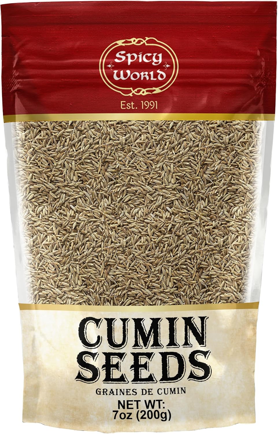 Spicy World Whole Cumin Seeds 7 Oz Resealable Bag