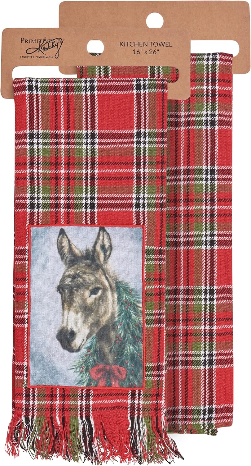 Primitives by Kathy Christmas Donkey Kitchen Towel