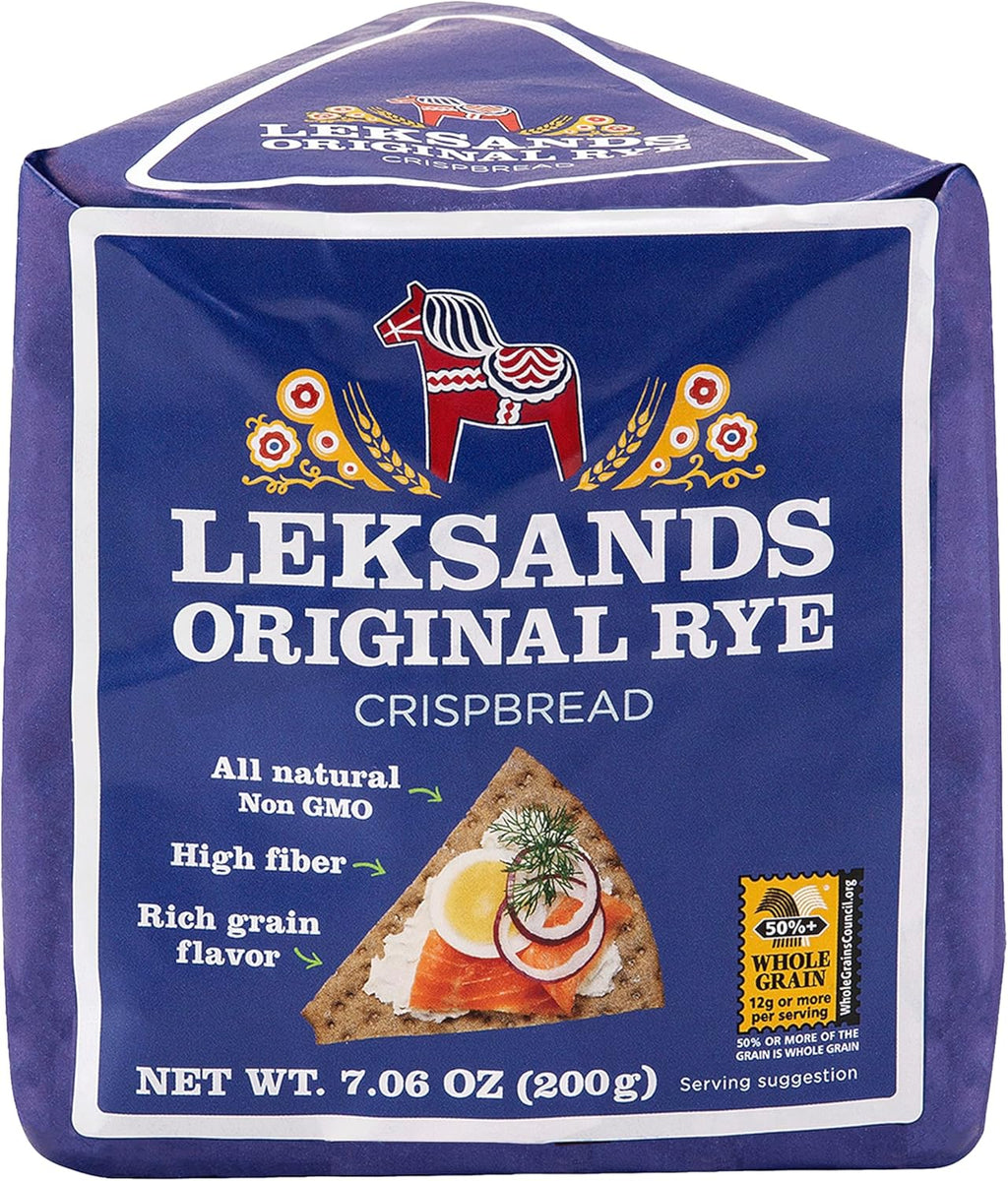 Leksands Swedish Whole Grain Rye Crispbread - Traditional Scandinavian Crispbread Crackers, Non-GMO, Fat Free, 100% Whole Grain