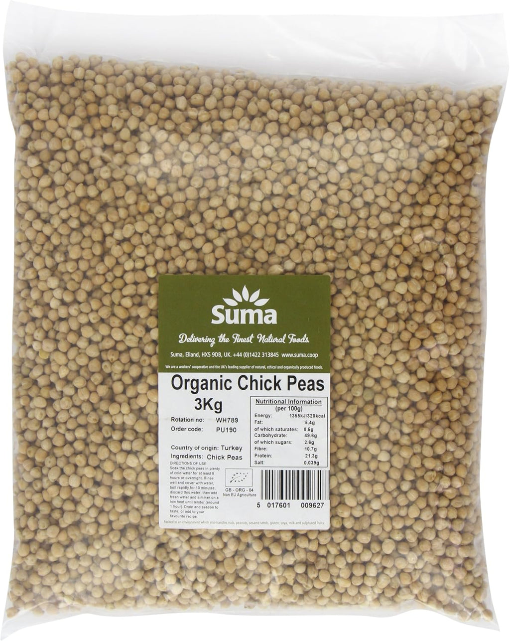 Suma - Organic Chick Peas - 3Kg