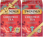 Twinings Christmas Tea - Black Tea Blended with Spicy and Aromatic Clove and Cinnamon, Tea Bags Individually Wrapped, 20 Count Ea (Pack of 2)