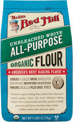 Bob's Red Mill, Flour Unbleached White All Purpose Organic, 80 Ounce