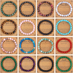 16 PCS Healing Crystal Bracelet for Women Men 8mm Natural Stone Beaded Bracelets Round Gemstones Stretch Bead Bracelet Birthday Gifts