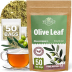 50 Bags Olive Leaf Tea Dried Olive Leaf Herbal Tea (Olea Europaea) - 50 Count 1.5 g Bags Hojas De Olivo Secas
