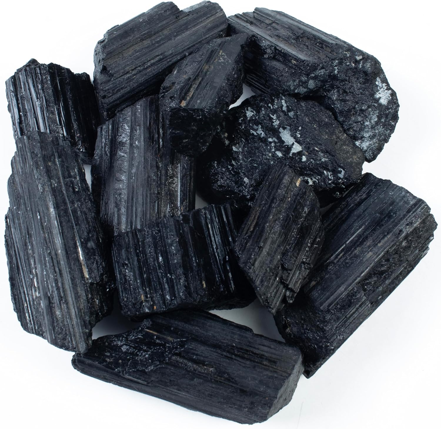 Crocon® 1LB Black Tourmaline Rough Bulk Rocks Natural Stone Spiritual Gifts Raw Gemstone Crystals and Stones Tumbling Cabbing Polishing Gem Mining Chakra Balancing Reiki Healing Home Office Décor