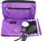 EMI Purple Deluxe Professional Aneroid Sphygmomanometer Manual Blood Pressure Monitor Set with Adult Cuff and Carrying Case #217
