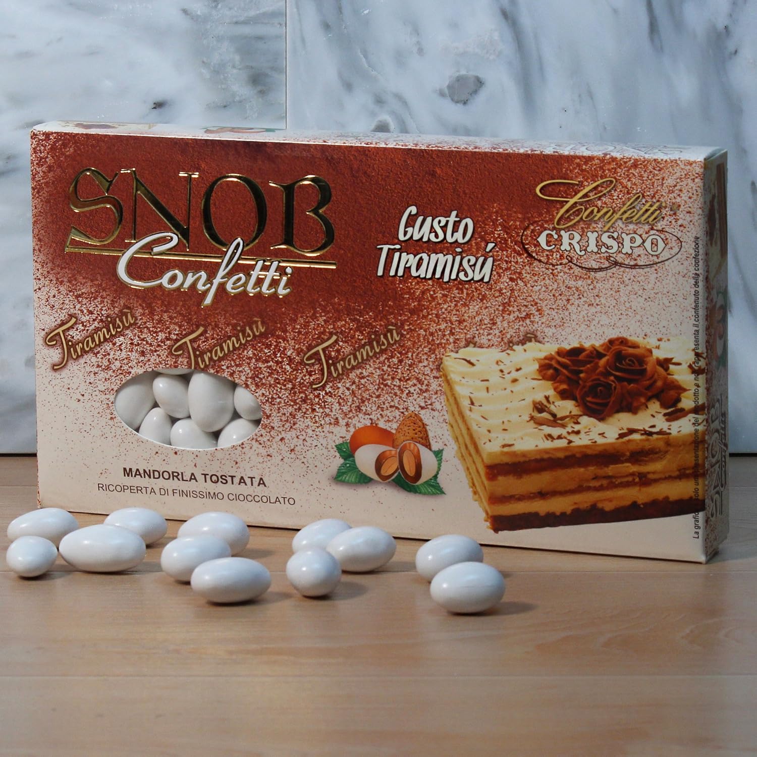 Crispo "Snob" Tiramisu Flavored Almond 500GM From Italy