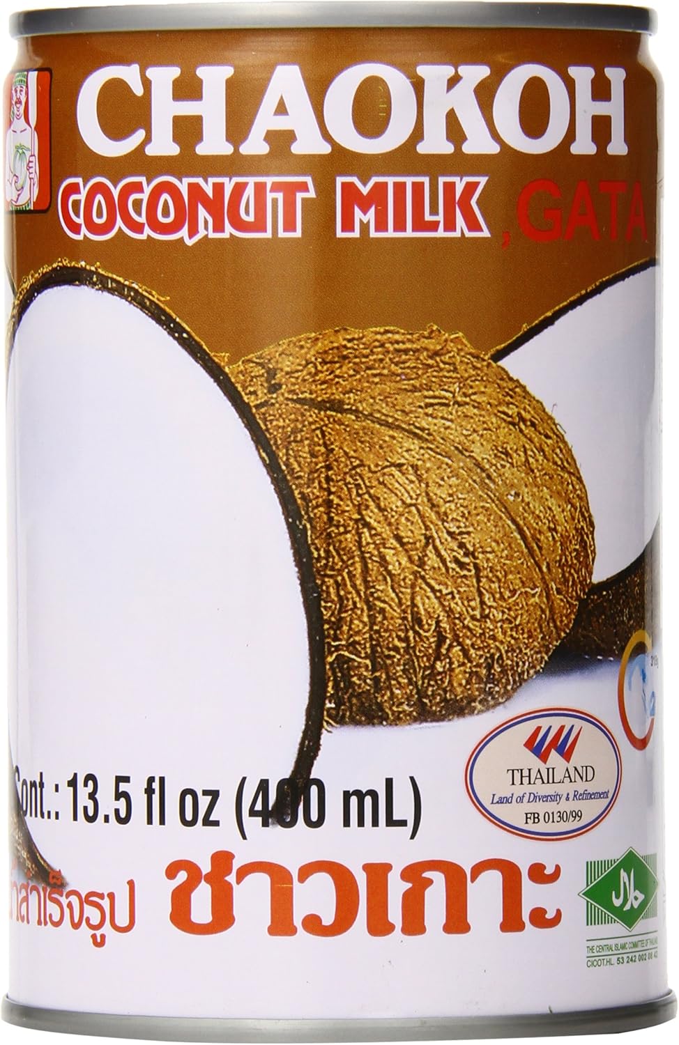 Chaokoh Coconut Milk, 13.5 Fluid Ounce (Pack of 12)