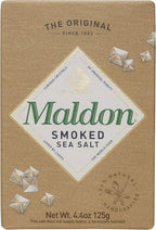 Maldon Salt, Smoked Sea Salt Flakes, 4.4 oz (125 g), Kosher, Natural, Gently Smoked Over Oak, Handcrafted, Gourmet, Pyramid Crystals, 2 Count