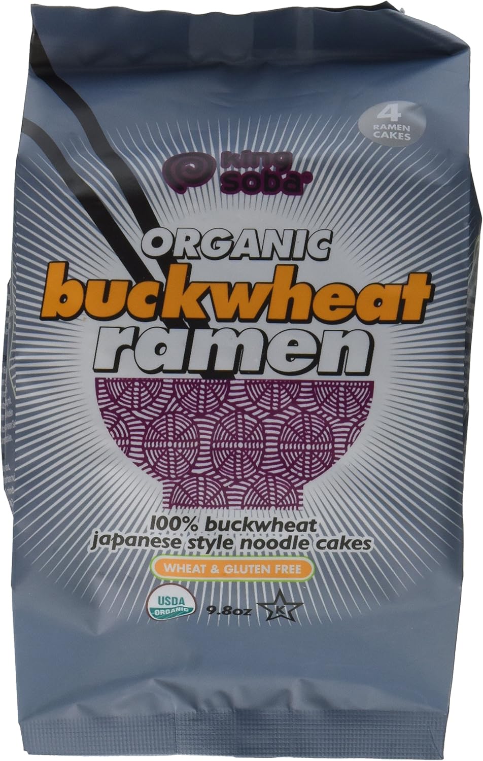 Ramen - King Soba- 3-PACK Gluten Free, Organic, Gluten Free, Vegan, 100% Buckwheat Ramen Noodles - 29.4 ounces, 4 noodle cakes in each package, 12 servings
