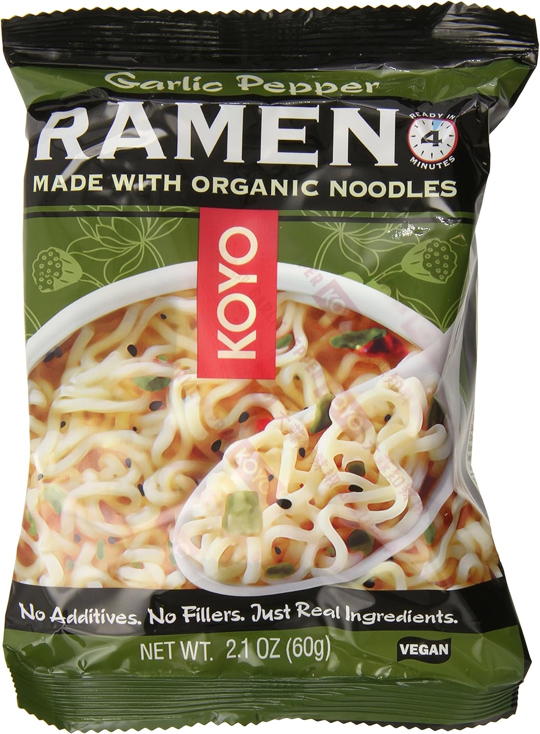 Koyo Ramen, Garlic Pepper, 2.1 Ounce (Pack of 12)