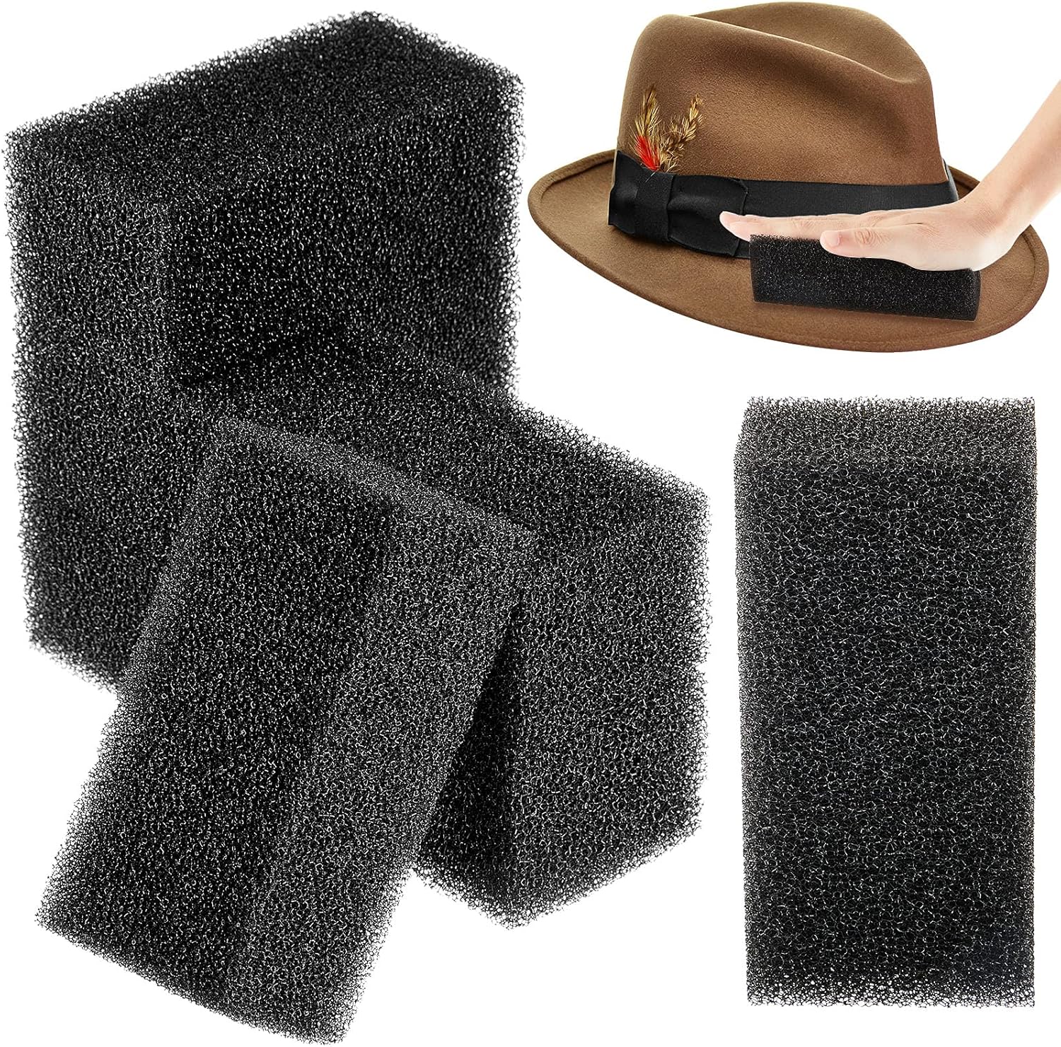 Cunhill Hat Cleaner Kit 6 Pieces Hat Brush Sponge Cleaner Kit Felt Western Cleaning Removes Lint and Dirt