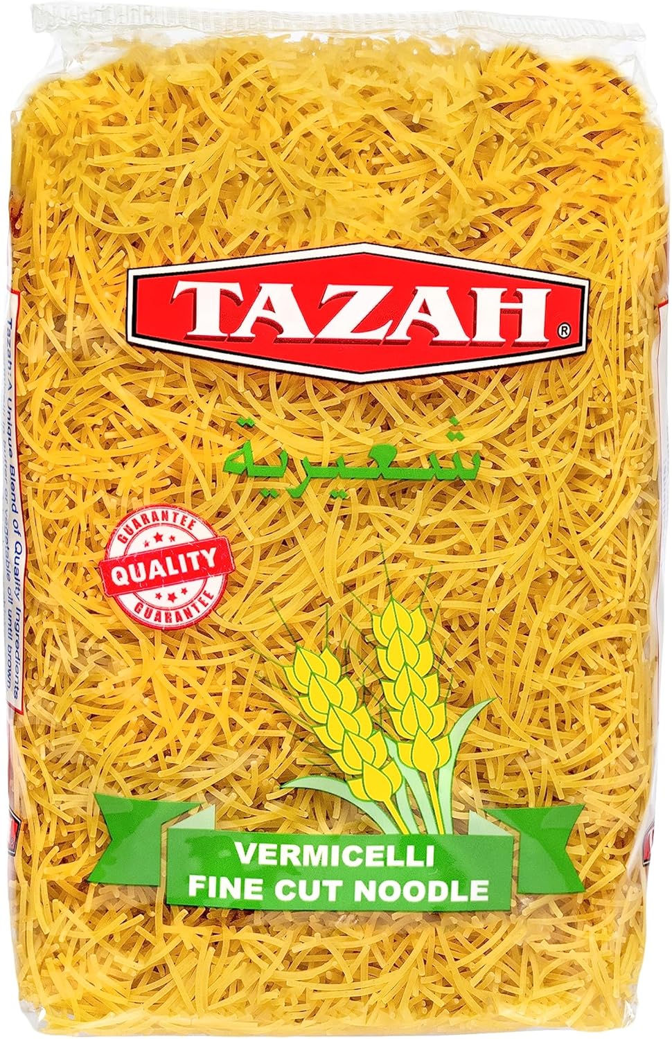 Tazah Vermicelli Noodles 15.87oz (450g) - Delicious, Nutritious, Quick-Cooking, Versatile Pasta - Ideal for Soups, Salads, Stir-Fry Dishes - Authentic Mediterranean Cuisine - Product of UAE