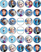 30 x Edible Cupcake Toppers – Winter Princess Party Collection of Edible Cake Decorations | Uncut Edible Prints on Wafer Sheet