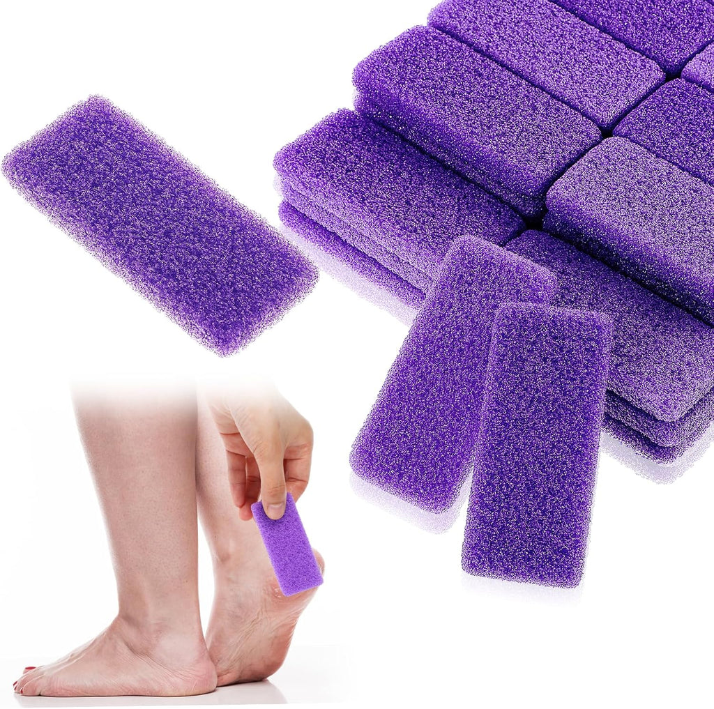 120 Pcs Disposable Pumice Stone for Feet, Purple Foot Scrubber Pads, Callus Remover and Dead Skin Exfoliator for Pedicure, Salon and Home Use