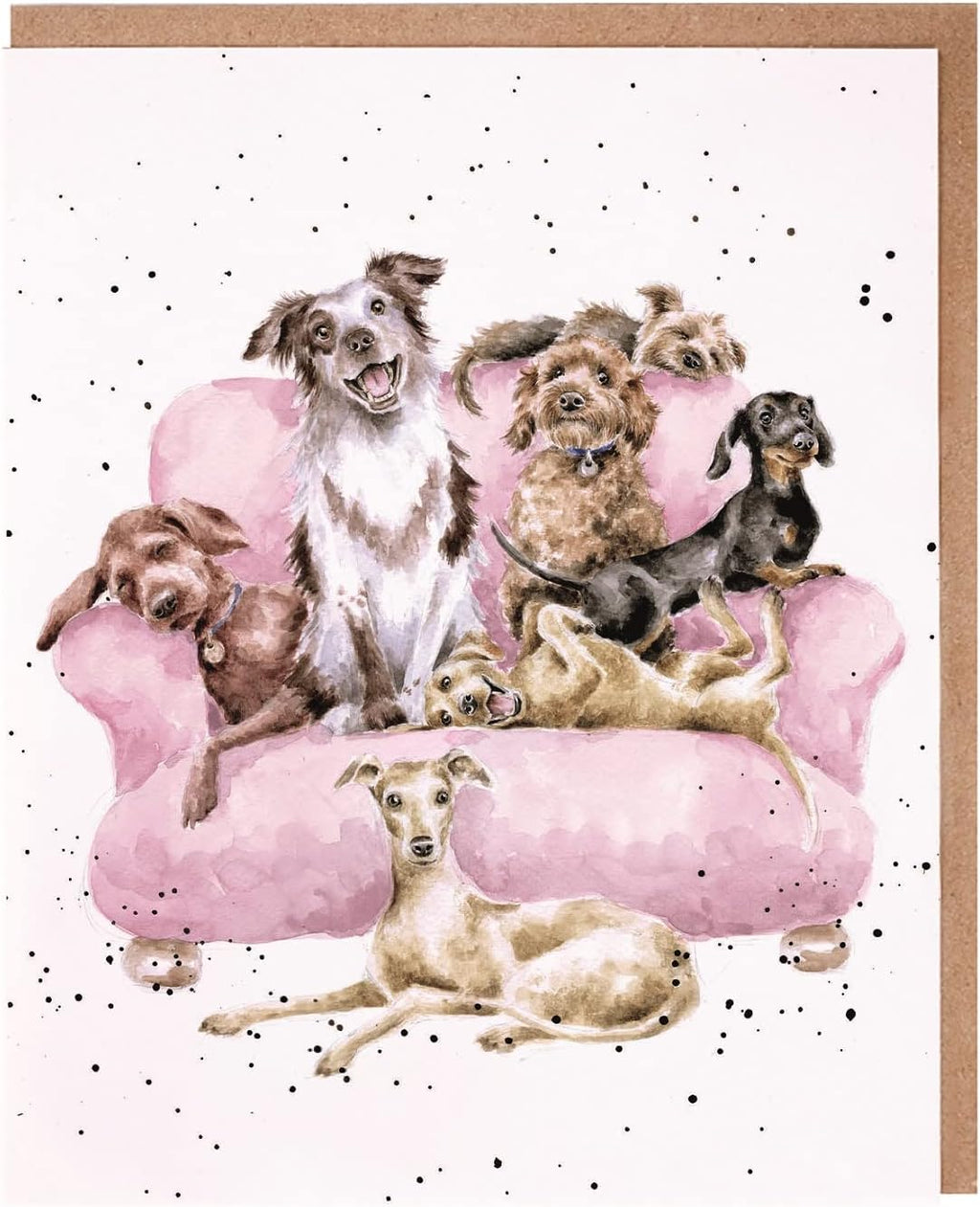 Wrendale Designs Greeting Card - MOVIE NIGHT (Dogs)