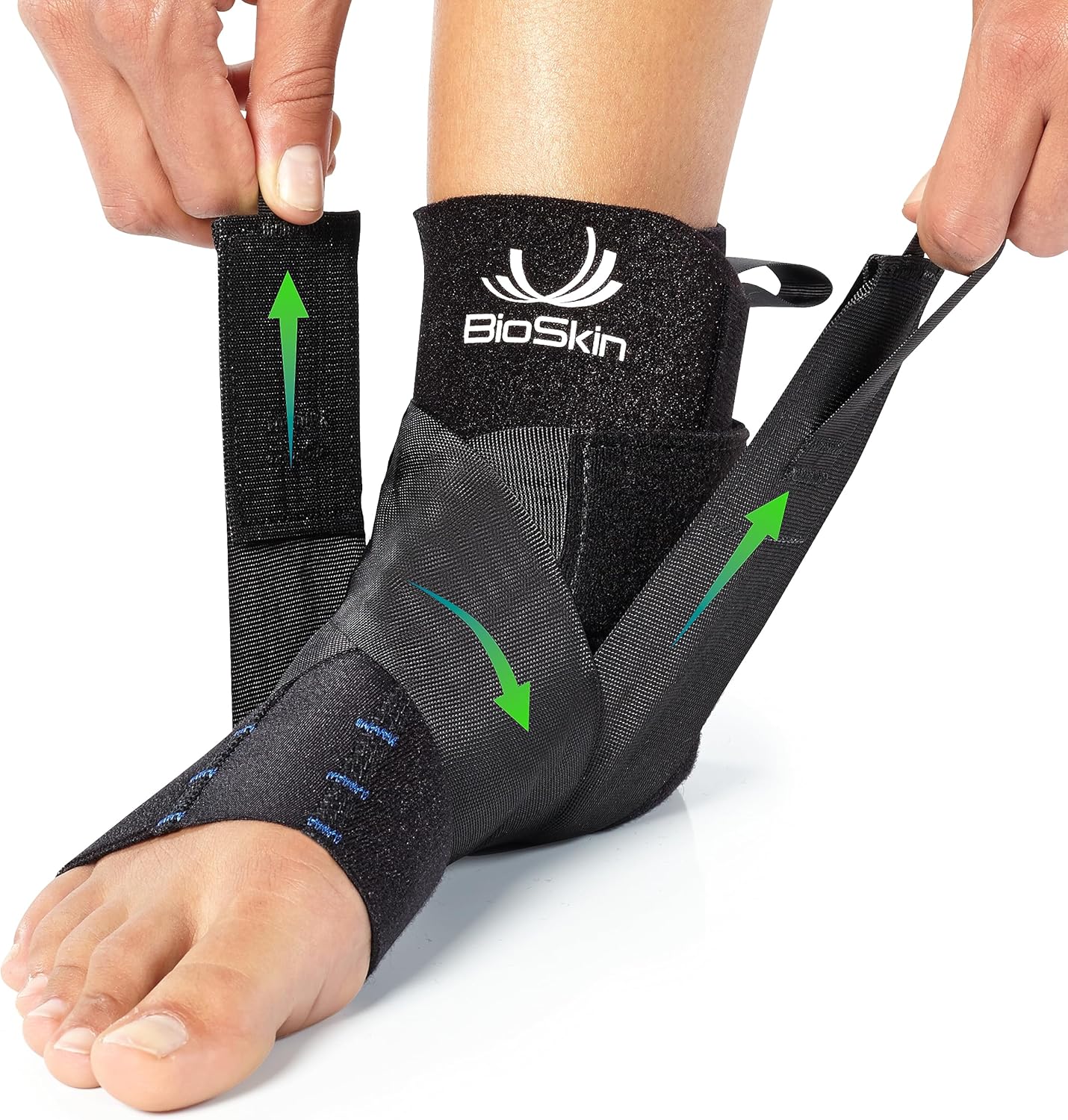 BioSkin Ankle Compression Brace - Sprained Ankle, Post Injury Support Brace for Women and Men, Swollen Feet Relief, HSA or FSA Eligible (Medium, Large)