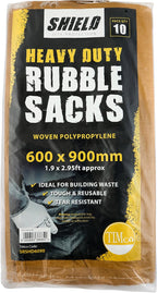 XL, XXL RUBBLE SACKS HEAVY DUTY POLYPROPYLENE BAGS PP 800 x 1200mm, 600 x 900mm