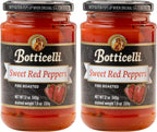 BOTTICELLI Fire Roasted Sweet Red Peppers, No Sugar Added,Gluten Free, Ready to Use, Rich & Smoky Flavor for Pasta, Sandwiches & Sauces (2-Pack, 12 oz Jars)