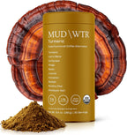 MUD\WTR Turmeric Decaf Mushroom Drink | Zero Caffeine | USDA Organic Mushroom Coffee Alternative | USA Grown | Focus & Immunity Support | Lion's Mane, Chaga, Reishi, Cordyceps | 30 Servings