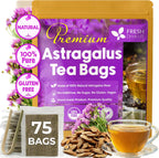 FreshDrinkUS, Premium 75 Astragalus Root Tea Bags, 100% Natural & Pure from Astragalus Root. Astragalus Root Herbal Tea. Made with Natural Material Tea Bags. No Sugar, No Caffeine, No Gluten, Vegan.