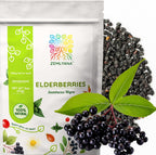 Black Elderberry Tea - Dried Whole Sumbucus Nigra Elderberries - Natural Sugar Free Fruit Berries, 2oz