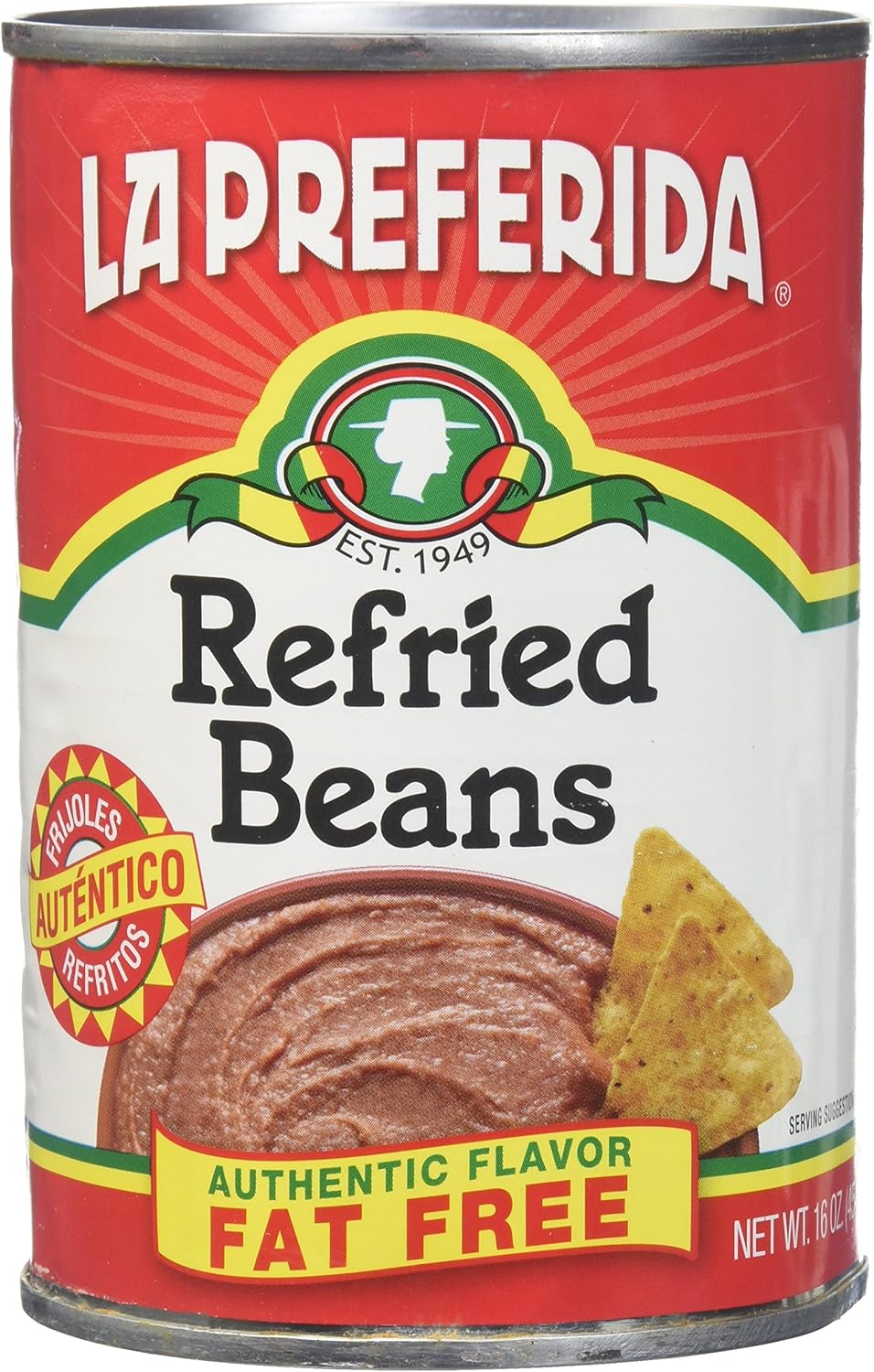 La Preferida Refried Beans Fat Free, 16-Ounce (Pack of 12)