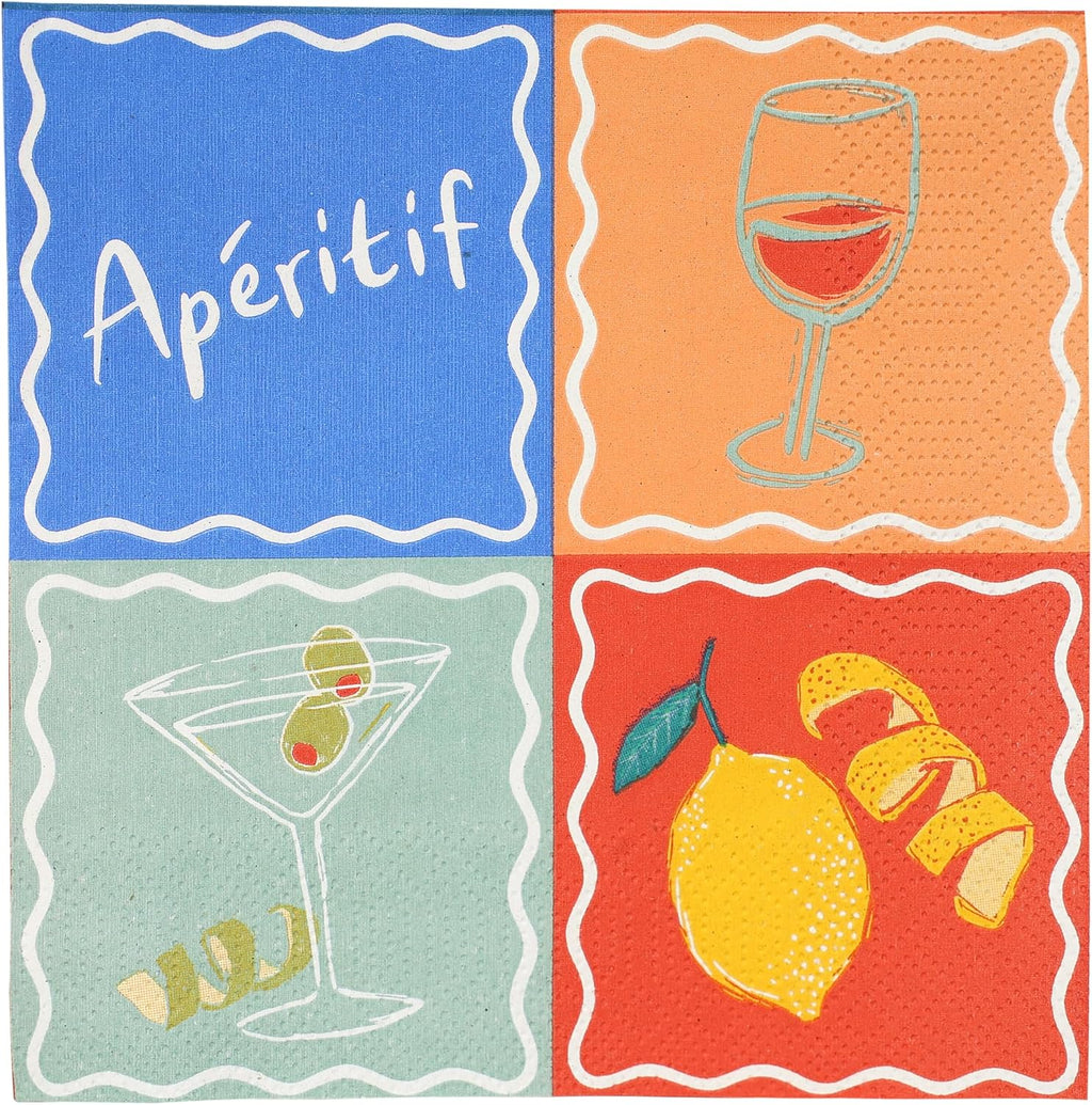 Talking Tables 20 x Summer Cocktail Napkins, Recycled Paper Serviettes for Picnics & Al Fresco Dining, Eco-Friendly & Recyclable, Ideal for Birthday Buffet, Weddings, BBQ, Decoupage 3ply 25cm