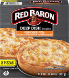 Red Baron Deep Dish Singles 4 Cheese Pizza, 11.2 oz (frozen), 2 count (Pack of 1)