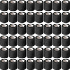 Treela 96 Pack Self Adhesive Bandage Wrap 2 Inch x 5 Yard Self Adherent Cohesive Bandages Elastic Athletic Sports Tape Breathable Wound Tape for Stretch Athletic Wrist Ankle(Black)