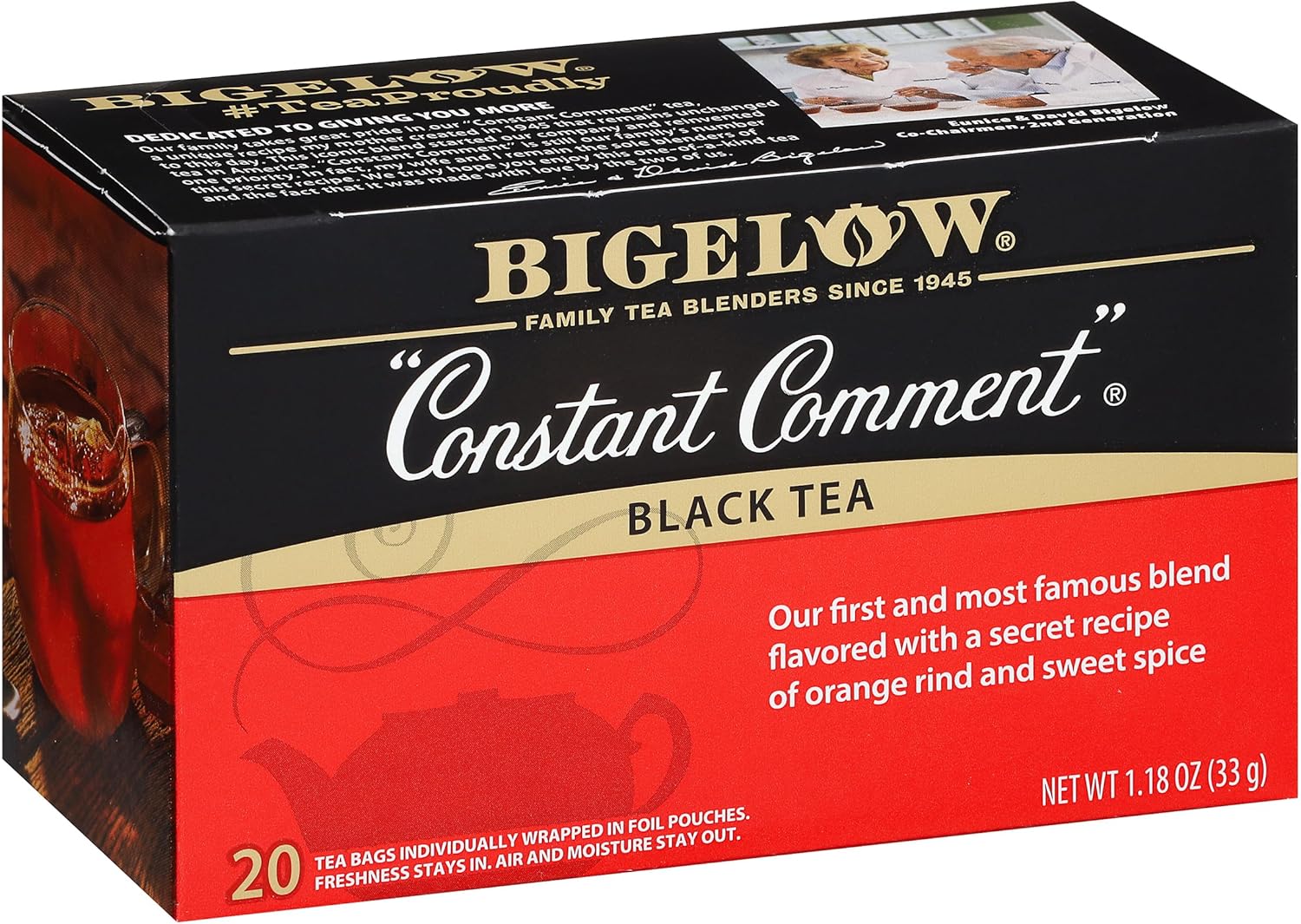 Bigelow Constant Comment Caffeinated Black Tea Bags, 20 Count (Pack of 6)