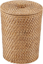 84ECO Wicker Trash Can with Liner and Lid - Rattan Trash Can - Wicker Waste Basket for Bathroom, Bedroom, Office - Rattan Waste Basket