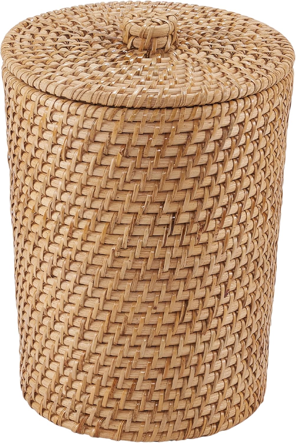 84ECO Wicker Trash Can with Liner and Lid - Rattan Trash Can - Wicker Waste Basket for Bathroom, Bedroom, Office - Rattan Waste Basket
