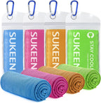 Sukeen Cooling Towels 4 Pack (40"x 12"), Microfiber Cool Towel,Soft Breathable Chilly Towel for Yoga, Golf, Gym, Camping, Running, Workout & More Activities