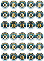 30 x Edible Cupcake Toppers – Boston Hockey Team Themed Collection of Edible Cake Decorations | Uncut Edible on Wafer Sheet