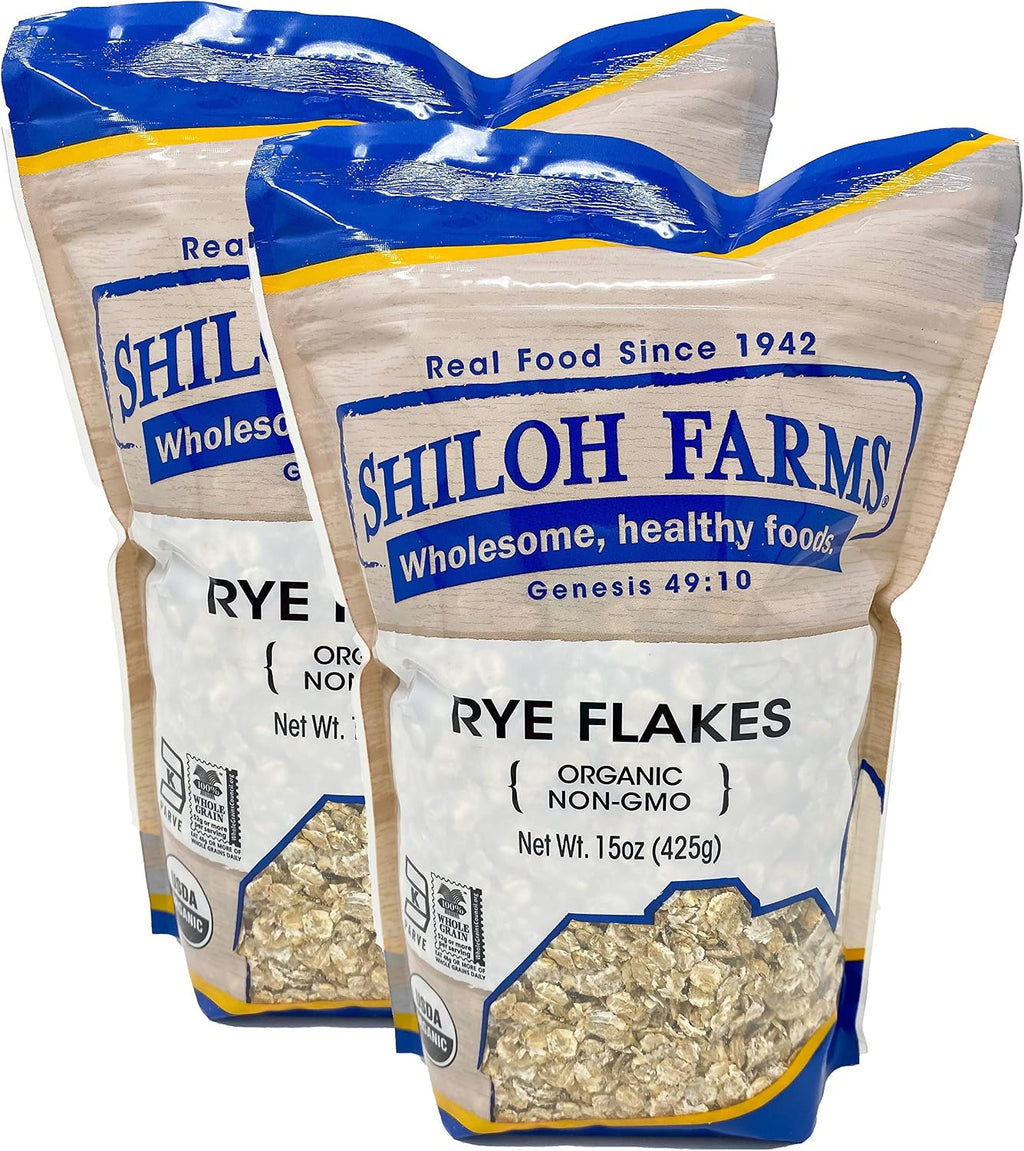 Shiloh Farms - Organic Non GMO Rye Flakes 15 ounces - 2 Pack