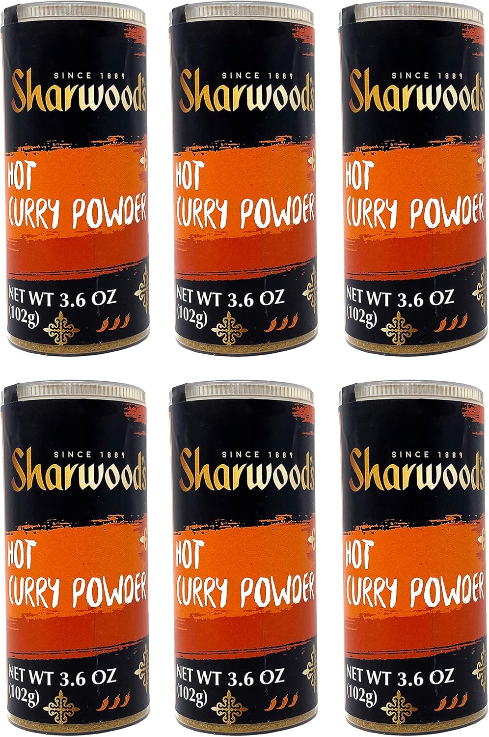 Sharwoods Hot Curry Powder 3.6 oz - Pack of 6